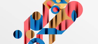 Geometrik neo desenler. Kapaklar, afişler, el ilanları ve posterler ve diğer şablonlar için soyut arkaplan