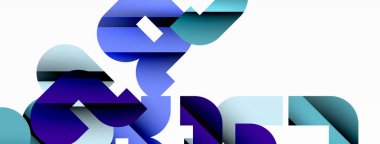 Beyaz üzerinde renkli geometrik şekiller