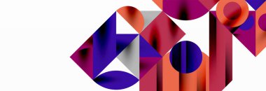 Renkli daireler, çizgiler, oklar, üçgenler ve diğer geometrik şekiller. Duvar Kağıdı, Sancak, Arkaplan, Kart, Kitap İllüstrasyonu, İniş Sayfası