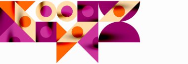 Renkli daireler, çizgiler, oklar, üçgenler ve diğer geometrik şekiller. Duvar Kağıdı, Sancak, Arkaplan, Kart, Kitap İllüstrasyonu, İniş Sayfası