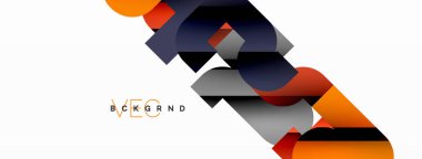 Beyaz üzerinde renkli geometrik şekiller