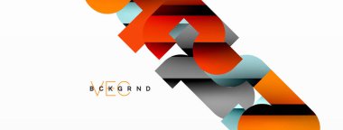 Beyaz üzerinde renkli geometrik şekiller