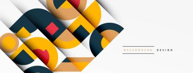 Geometrik tasarım soyut arkaplan - dairelerin kareleri