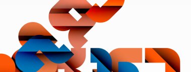 Beyaz üzerinde renkli geometrik şekiller