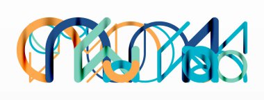 Doğrusal tasarım renkli daireler ve çizgiler