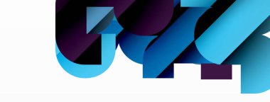 Soyut arkaplan. Siyah gölge çizgileri efektli renkli geometrik eğriler