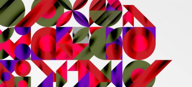 Geometrik neo desenler. Kapaklar, afişler, el ilanları ve posterler ve diğer şablonlar için soyut arkaplan