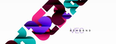Beyaz üzerinde renkli geometrik şekiller