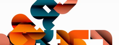 Beyaz üzerinde renkli geometrik şekiller