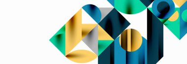 Renkli daireler, çizgiler, oklar, üçgenler ve diğer geometrik şekiller. Duvar Kağıdı, Sancak, Arkaplan, Kart, Kitap İllüstrasyonu, İniş Sayfası