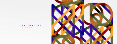 Soyut arkaplan - çizgilerden oluşan renkli geometrik şekiller. Teknoloji veya iş dijital şablonu