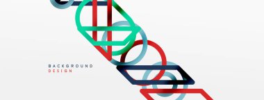 Soyut arkaplan - renkli çember çizgileri teknoloji veya iş dijital şablonu