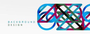 Soyut arkaplan - renkli çember çizgileri teknoloji veya iş dijital şablonu