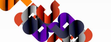 Beyaz üzerinde renkli geometrik şekiller