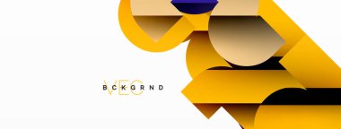 Beyaz üzerinde renkli geometrik şekiller