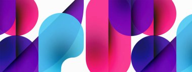 Minimum yuvarlak şekilli geometrik soyut arkaplan. Çember tasarımı. Duvar kağıdı, afiş, arkaplan veya iniş için moda tekno iş şablonu