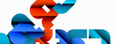 Beyaz üzerinde renkli geometrik şekiller