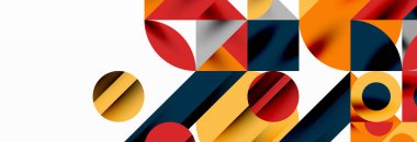 Renkli daireler, çizgiler, oklar, üçgenler ve diğer geometrik şekiller. Duvar Kağıdı, Sancak, Arkaplan, Kart, Kitap İllüstrasyonu, İniş Sayfası