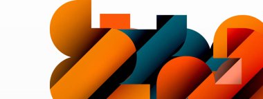 Soyut arkaplan. Siyah gölge çizgileri efektli renkli geometrik eğriler