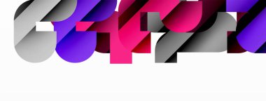 Beyaz üzerinde renkli geometrik şekiller