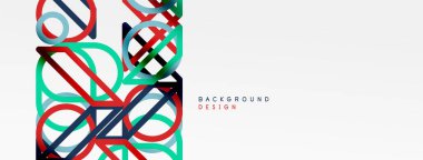 Soyut arkaplan - renkli çember çizgileri teknoloji veya iş dijital şablonu