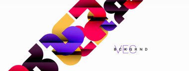 Beyaz üzerinde renkli geometrik şekiller