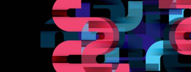 Satırlar, soyut harf tasarım arkaplanı. Duvar kağıdı, bayrak, arkaplan, kart, kitap illüstrasyonu, iniş sayfası için Geometrik vektör ilüstrasyonu