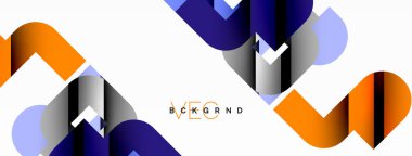 Soyut arkaplan. Siyah gölge çizgileri efektli renkli geometrik eğriler