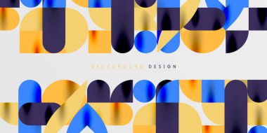 Daireler, yarı daireler, kareler ve yuvarlak şekiller mozaik tekno sanat eserleri. Duvar Kağıdı, Sancak, Arkaplan, Kart, Kitap İllüstrasyonu, İniş Sayfası