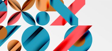 Geometrik neo desenler. Kapaklar, afişler, el ilanları ve posterler ve diğer şablonlar için soyut arkaplan