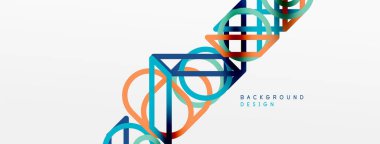 Soyut arkaplan - çizgilerden oluşan renkli geometrik şekiller. Teknoloji veya iş dijital şablonu