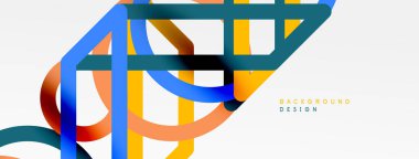 Soyut arkaplan - renkli çember çizgileri teknoloji veya iş dijital şablonu