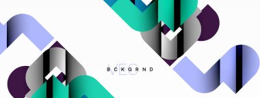 Beyaz üzerinde renkli geometrik şekiller