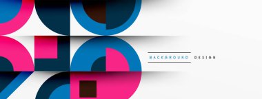 Modern geometrik soyut arkaplan daireler. İş veya teknoloji tasarımı