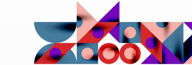 Renkli daireler, çizgiler, oklar, üçgenler ve diğer geometrik şekiller. Duvar Kağıdı, Sancak, Arkaplan, Kart, Kitap İllüstrasyonu, İniş Sayfası