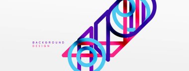 Soyut arkaplan - çizgilerden oluşan renkli geometrik şekiller. Teknoloji veya iş dijital şablonu