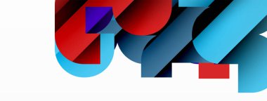 Beyaz üzerinde renkli geometrik şekiller