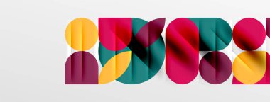 Yuvarlak şekiller, daireler ve çizgiler minimum geometrik arkaplan. Duvar Kağıdı, Sancak, Arkaplan, Kart, Kitap İllüstrasyonu, İniş Sayfası