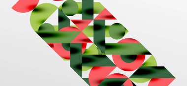 Daireler ve gölgeler. Renkli yuvarlak elementler, üçgenler, yarı daireler ve diğer şekiller. Duvar Kağıdı, Sancak, Arkaplan, Kart, Kitap İllüstrasyonu, İniş Sayfası