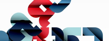 Soyut arkaplan. Siyah gölge çizgileri efektli renkli geometrik eğriler