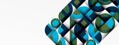 Geometrik tasarım soyut arkaplan - dairelerin kareleri