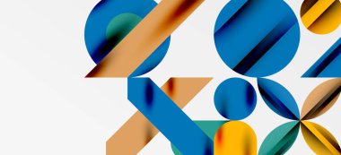 Geometrik neo desenler. Kapaklar, afişler, el ilanları ve posterler ve diğer şablonlar için soyut arkaplan