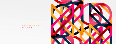 Soyut arkaplan - renkli çember çizgileri teknoloji veya iş dijital şablonu