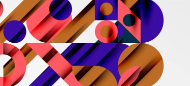 Geometrik neo desenler. Kapaklar, afişler, el ilanları ve posterler ve diğer şablonlar için soyut arkaplan