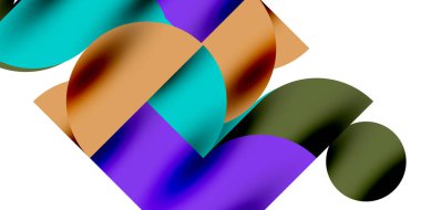 Gölge etkisi parlak daireler ve yuvarlak üçgenler geometrik modern sanat. Duvar Kağıdı, Sancak, Arkaplan, Kart, Kitap İllüstrasyonu, İniş Sayfası