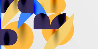 Daireler, yarı daireler, kareler ve yuvarlak şekiller mozaik tekno sanat eserleri. Duvar Kağıdı, Sancak, Arkaplan, Kart, Kitap İllüstrasyonu, İniş Sayfası