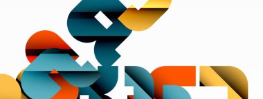 Beyaz üzerinde renkli geometrik şekiller