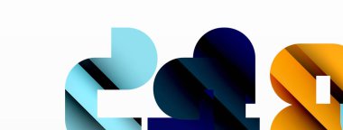 Beyaz üzerinde renkli geometrik şekiller