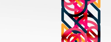 Soyut arkaplan - renkli çember çizgileri teknoloji veya iş dijital şablonu