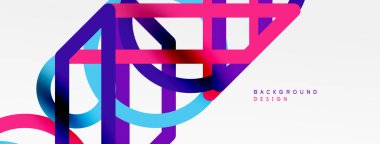 Soyut arkaplan - çizgilerden oluşan renkli geometrik şekiller. Teknoloji veya iş dijital şablonu